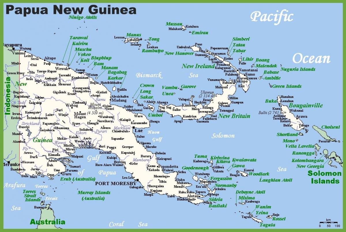 巴布亚新几内亚在地图