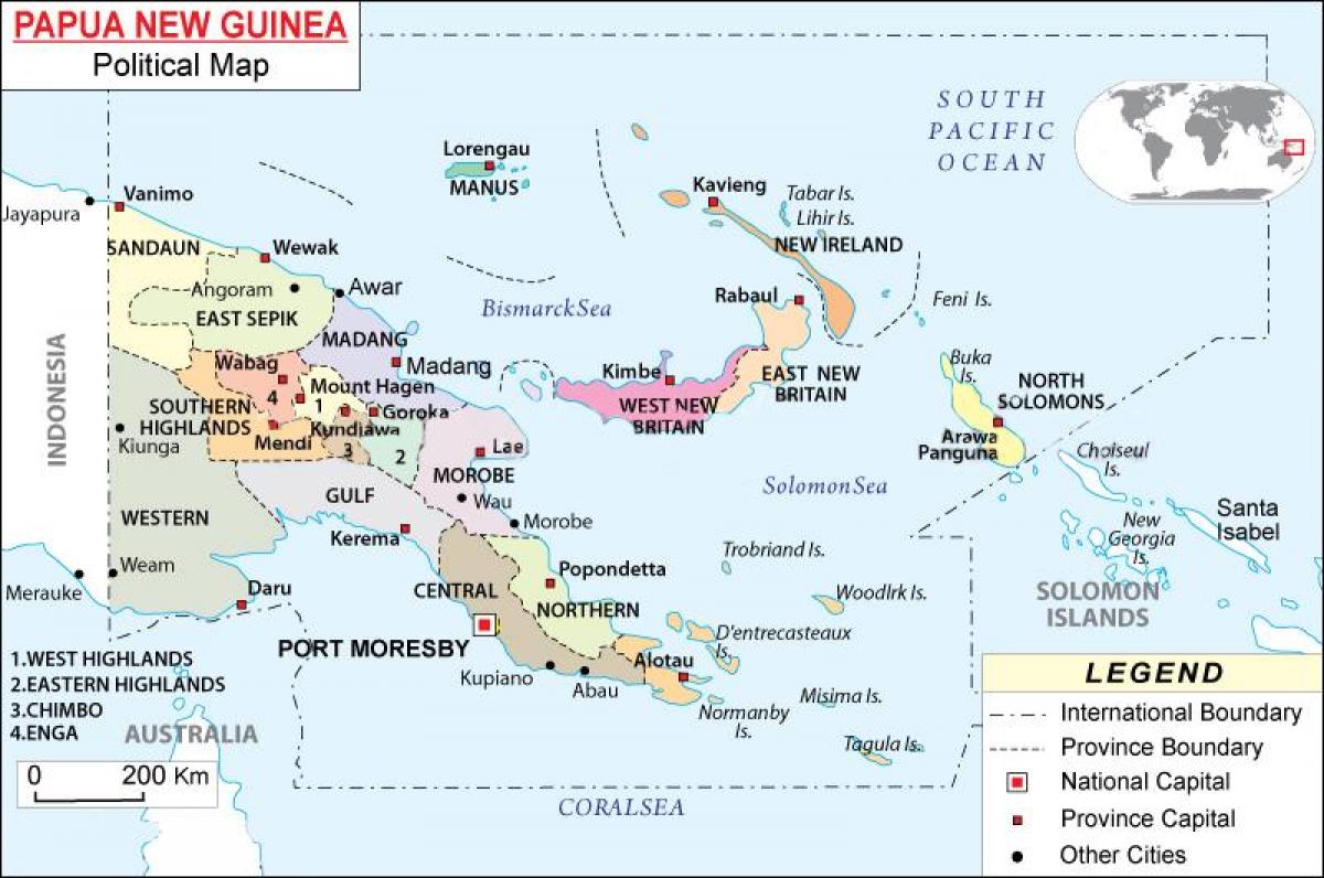 地图上，巴布亚新几内亚省