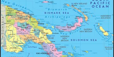 详细的地图，巴布亚新几内亚
