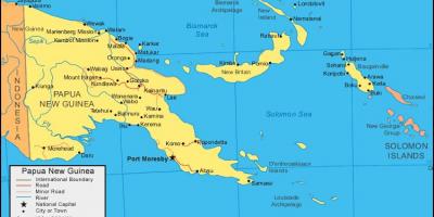 地图上，巴布亚新几内亚和周边国家