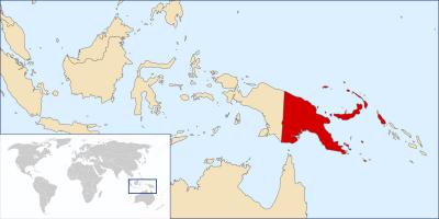 巴布亚新几内亚在世界地图上的位置