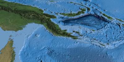 地图上的卫星地图，巴布亚新几内亚